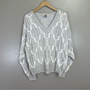 London Fog Vintage Men’s XL Cotton Blend Knit V neck Sweater grandpa